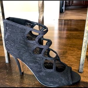 ALDO open-toe lace zip-up heels
